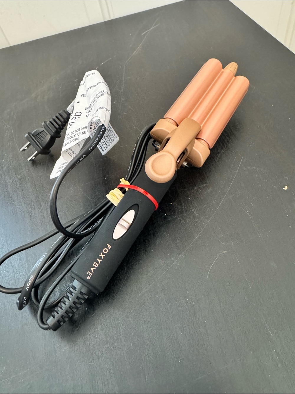 Foxybae Mini Travel Triple Barrel Curling Iron Waved Crimper 1/2 Inch